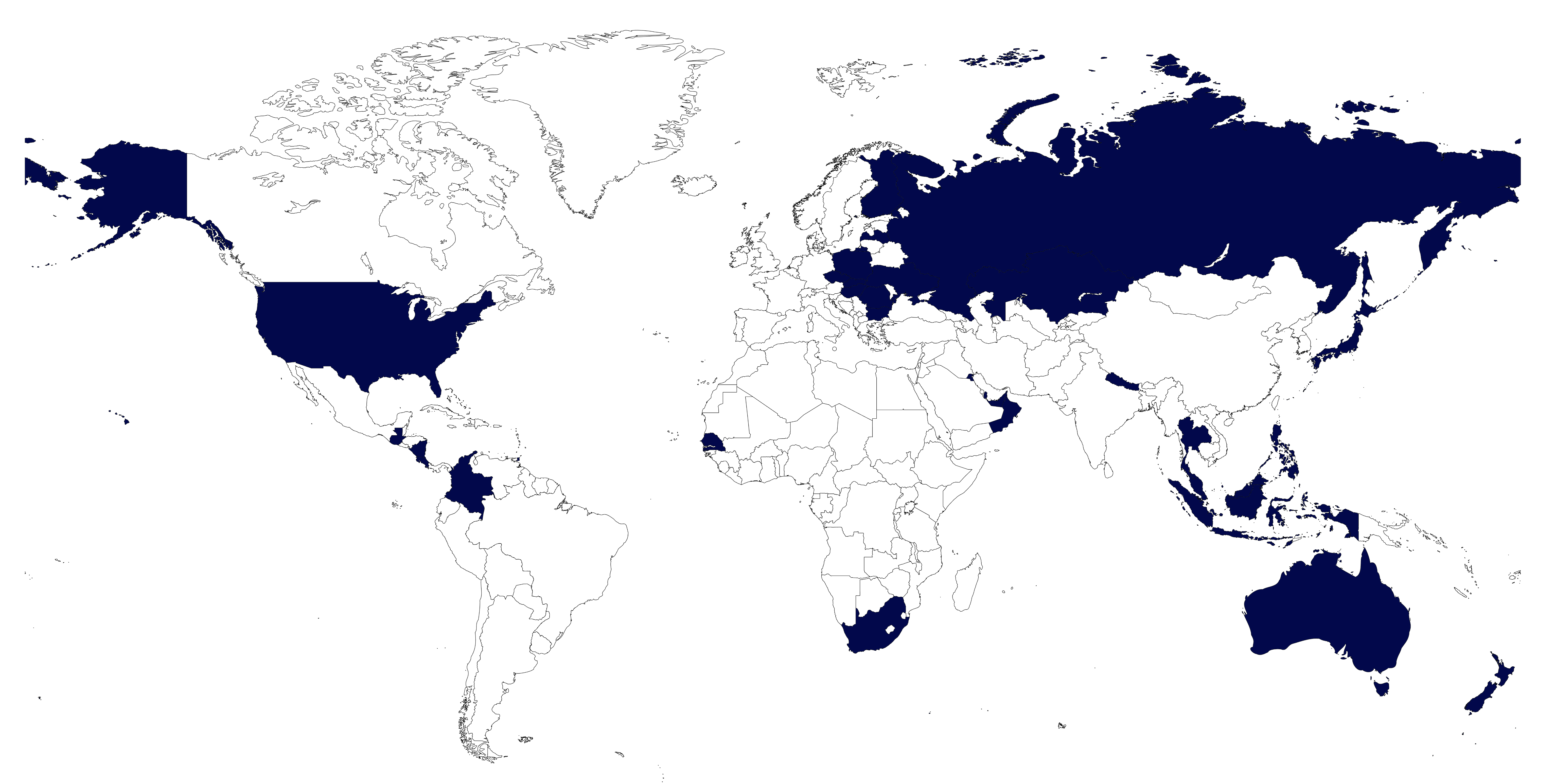 World map showing Makson Healthcare global exports to 30+ countries across USA, Europe, Middle East, Southeast Asia, and Australia